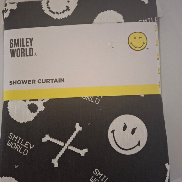 Smiles and Skulls Fabric Shower Curtain - Picture 2 of 3